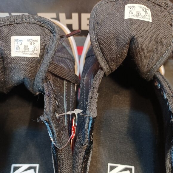 Vans Men's 7/Women's 8.5 Old Skool Overply Era Vamp Black Leather VN0A4U14XFZ - Picture 9 of 12